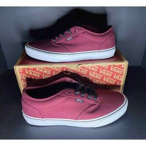 Vans Atwood Textile Oxblood White Skate Shoes Mens 10.5 NWT